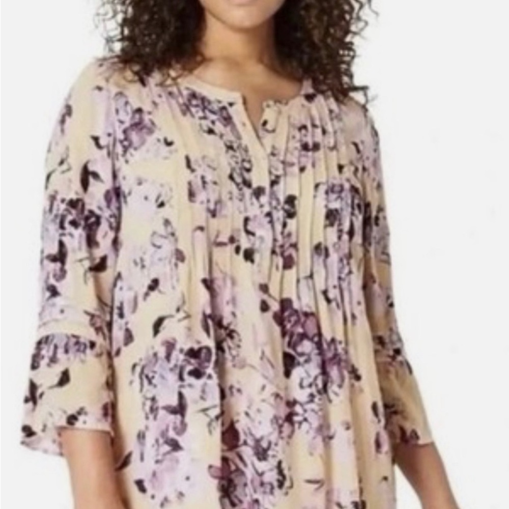J. Jill Cream boho chic, ultra feminine Peasant Cottagecore Blouse
